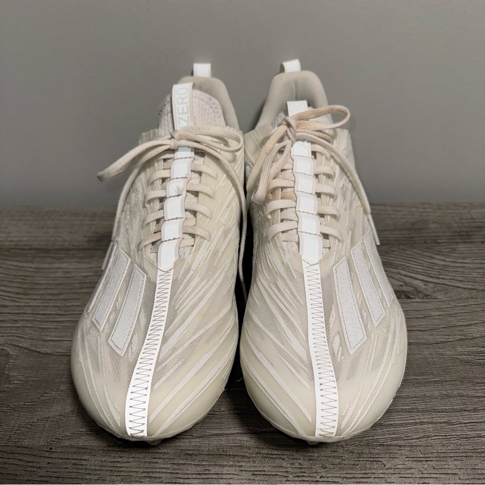 Men’s Adidas Adizero Football Cleats White Almond Toe Lace Up GX5413 Size 12 - Picture 5 of 9